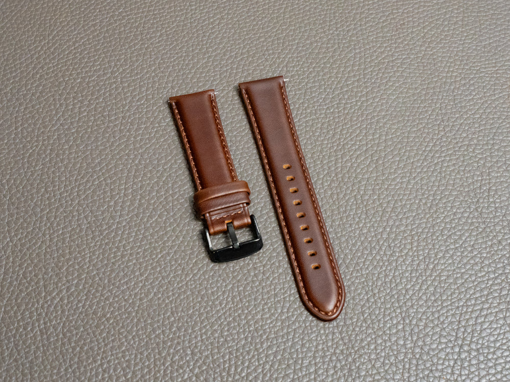 Italian Rustic Leather Watch Band - Chestnut