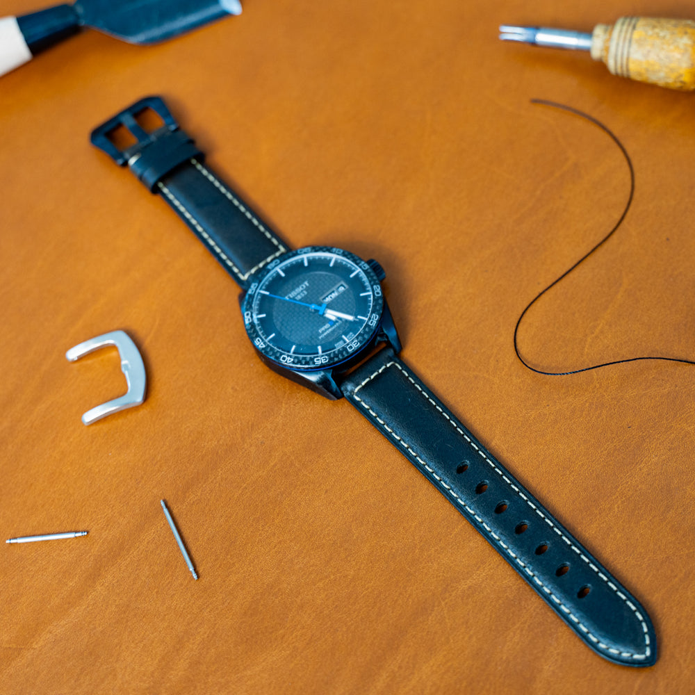 
                      
                        Italian Vintage Leather Watch Band - Black
                      
                    