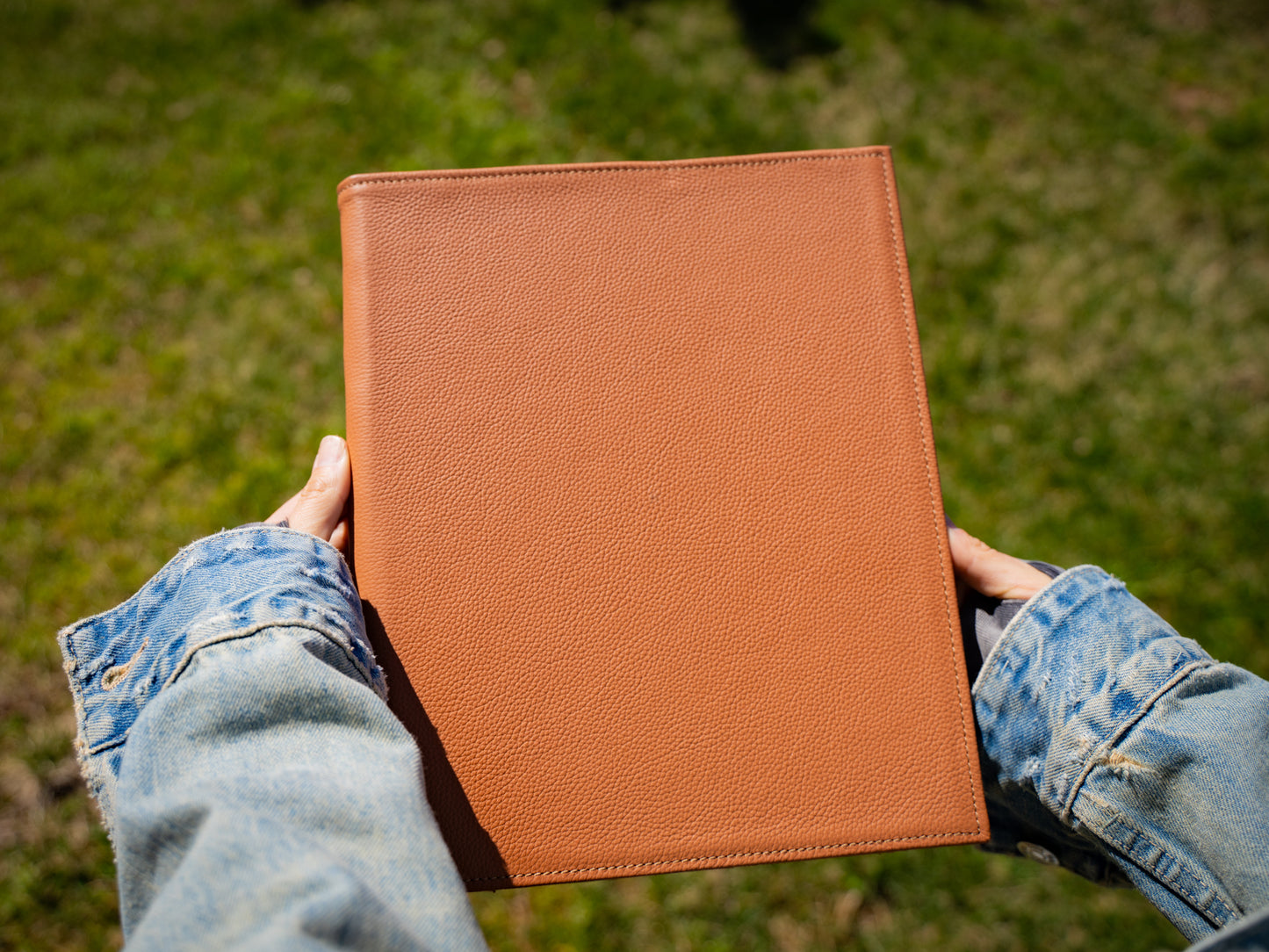 Italian Leather Hardcover Menu with Corners - Brown