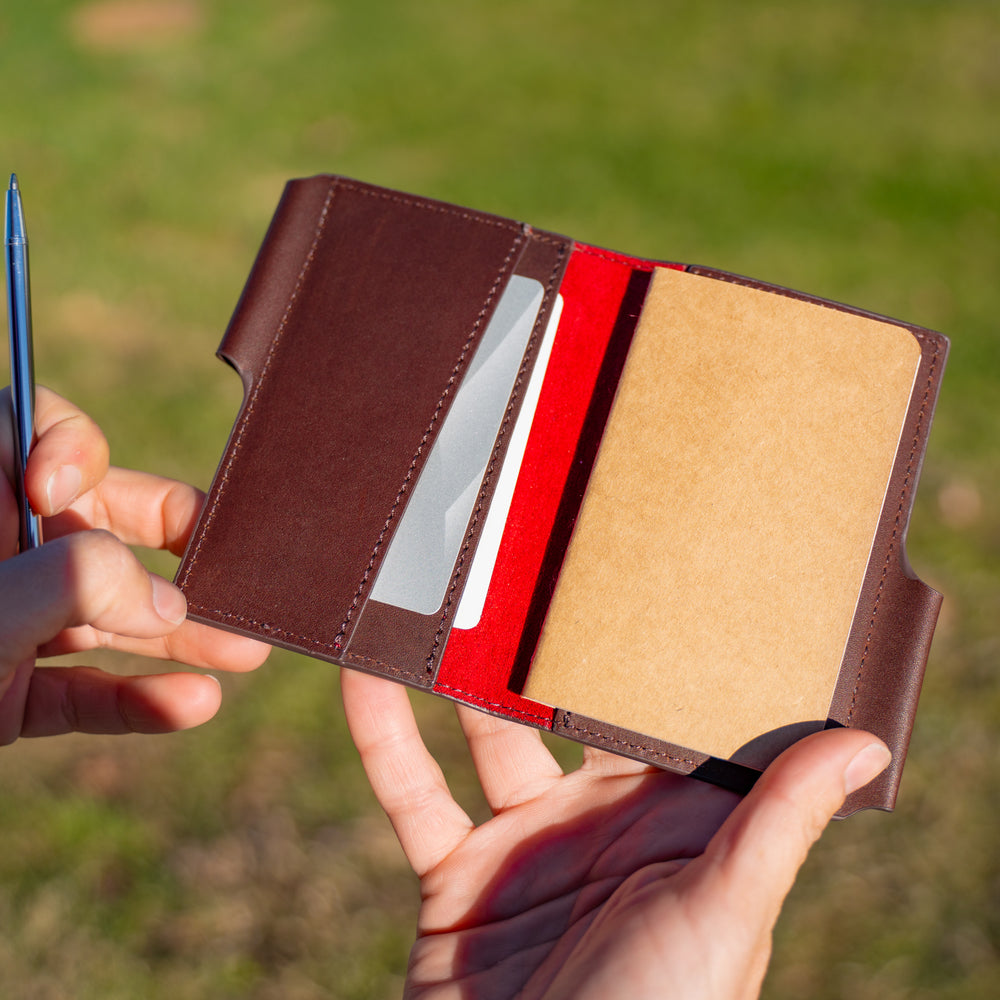 Vintage Leather Journal Wallet 2.0 with Pen XS - Brown