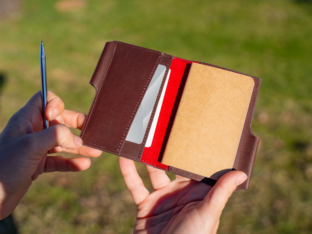 Vintage Leather Journal Wallet 2.0 with Pen XS - Brown