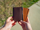 Vintage Leather Journal Wallet 2.0 with Pen XS - Brown