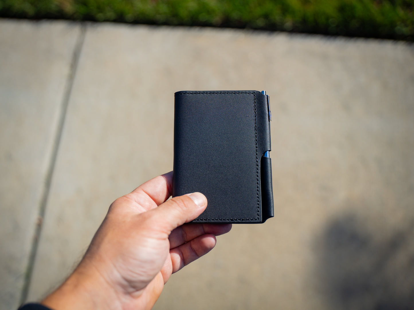 Vintage Leather Journal Wallet 2.0 with Pen XS - Black