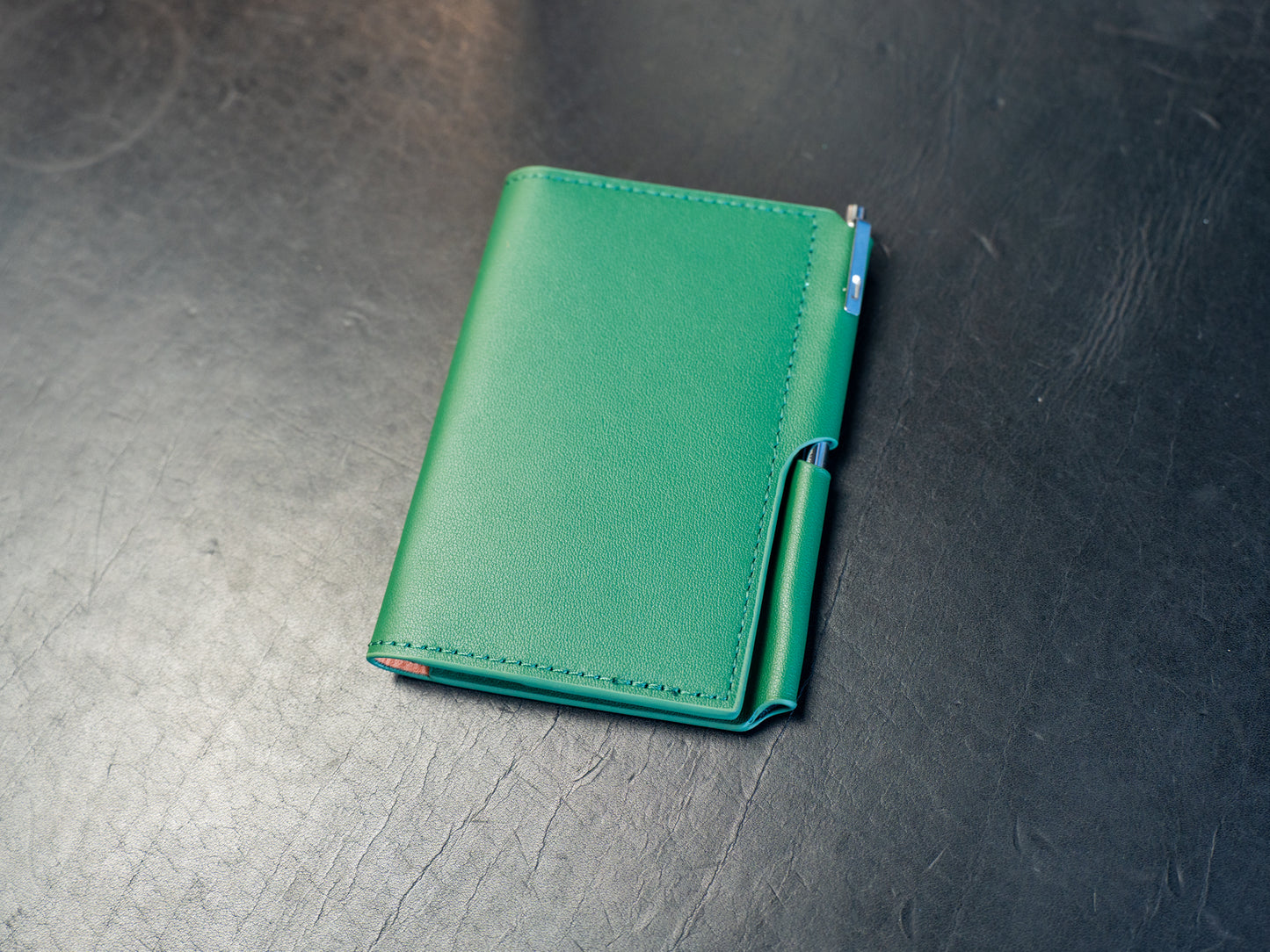 Vintage Leather Journal Wallet 2.0 with Pen XS - Green