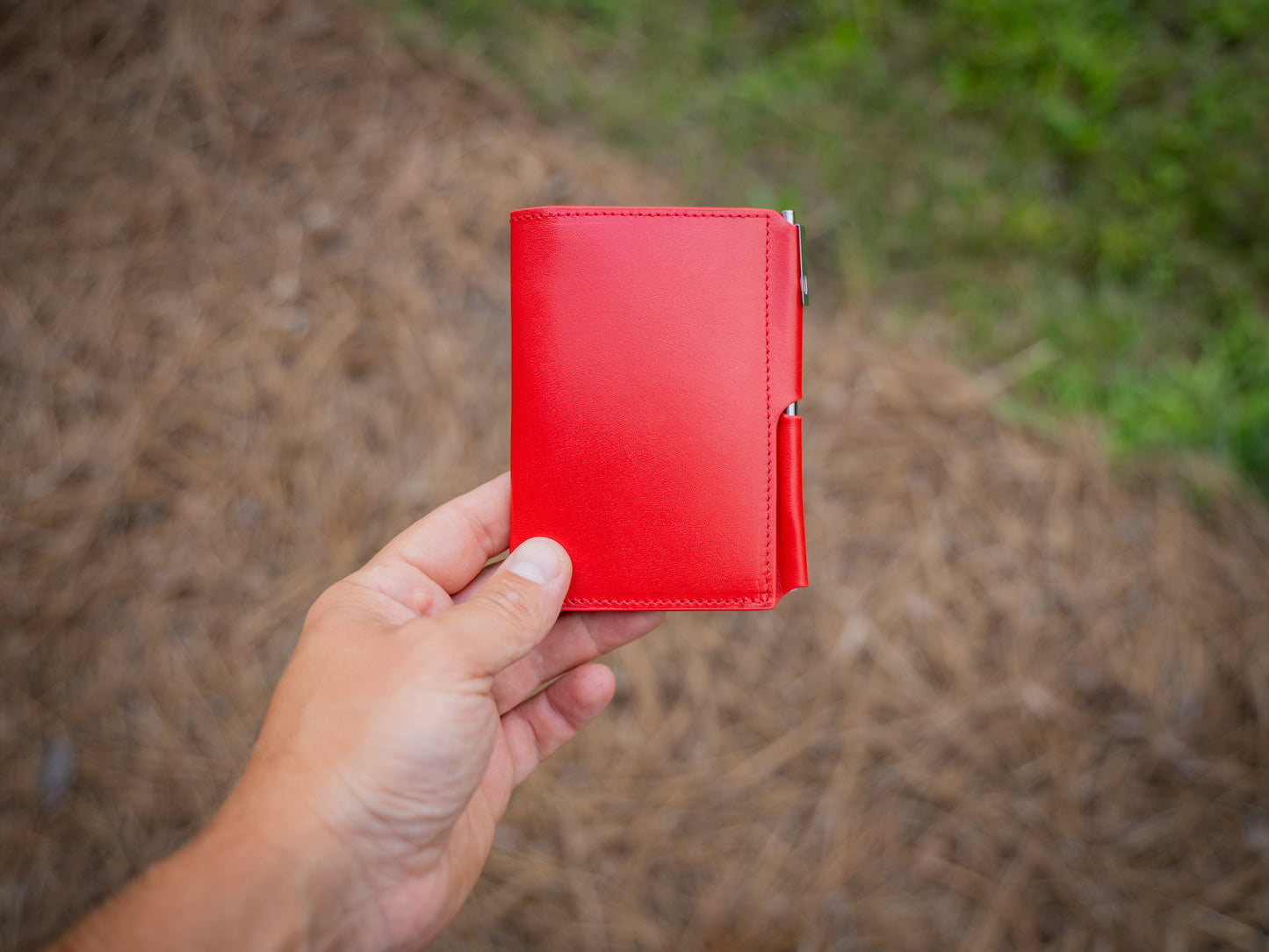Vintage Leather Journal Wallet 2.0 with Pen XS - Red