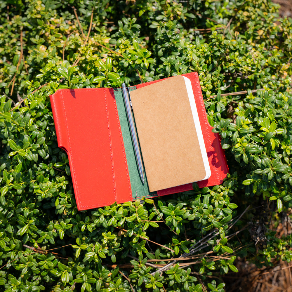 Vintage Leather Journal Wallet 2.0 with Pen XS - Red