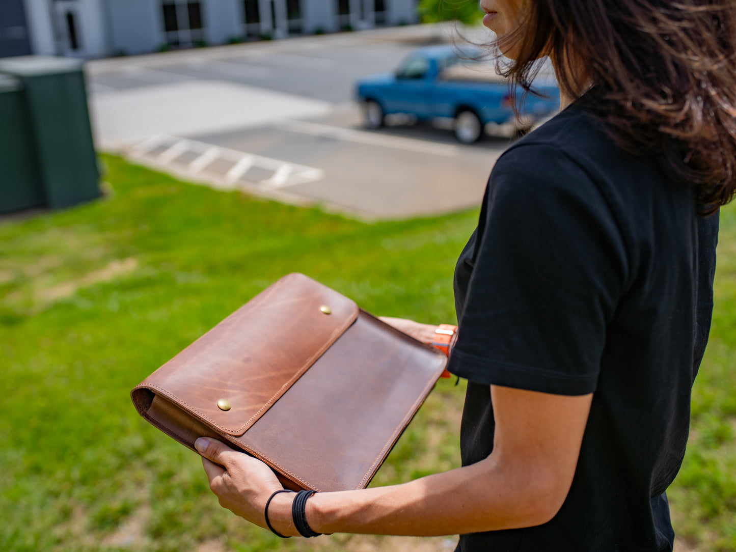 Leather Document Folder - Chestnut