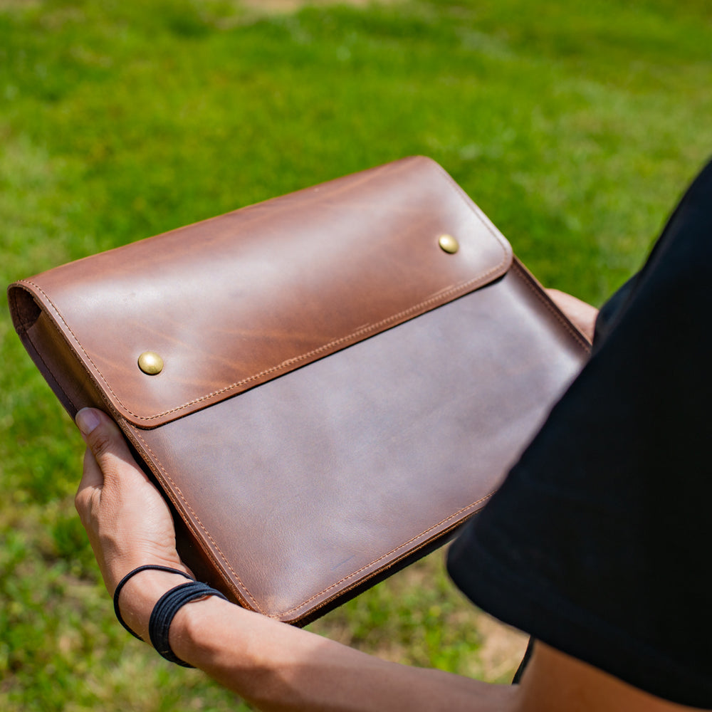 Leather Document Folder - Chestnut