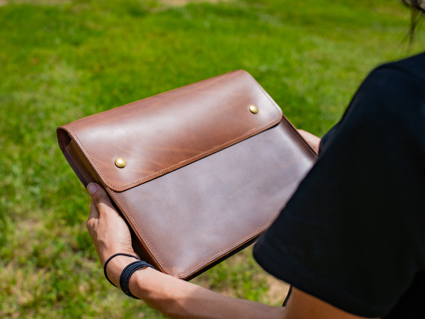 Leather Document Folder - Chestnut