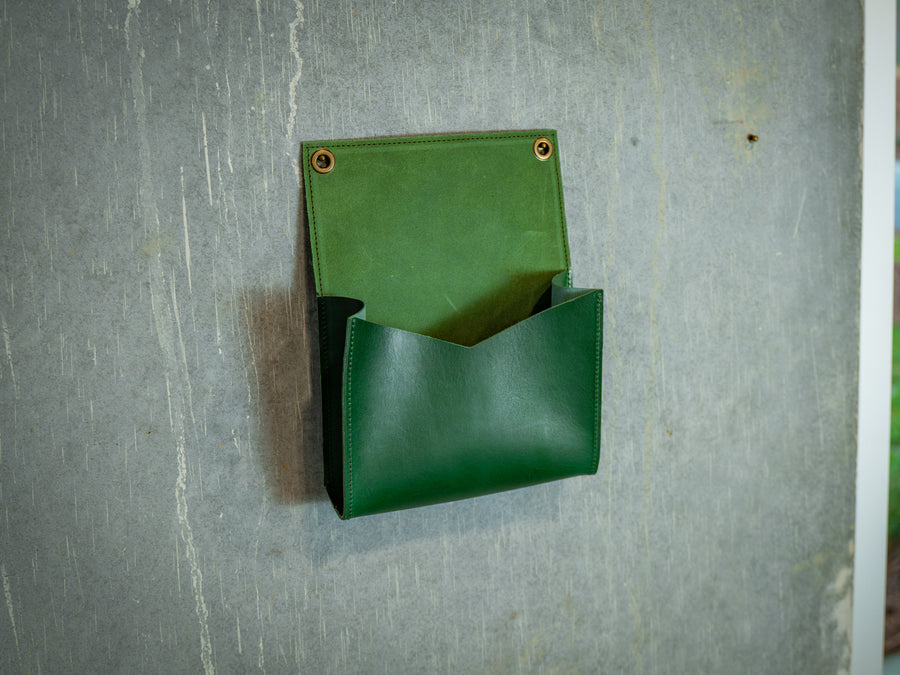 Leather Mail Box - Green