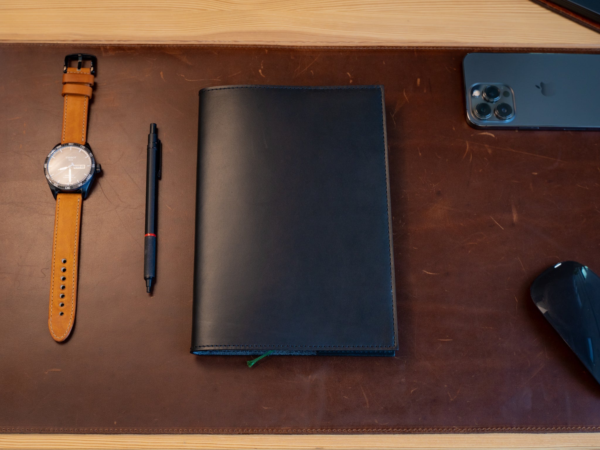 Midori  Handmade Milwaukee Leather Midori Notebook Cover - Black