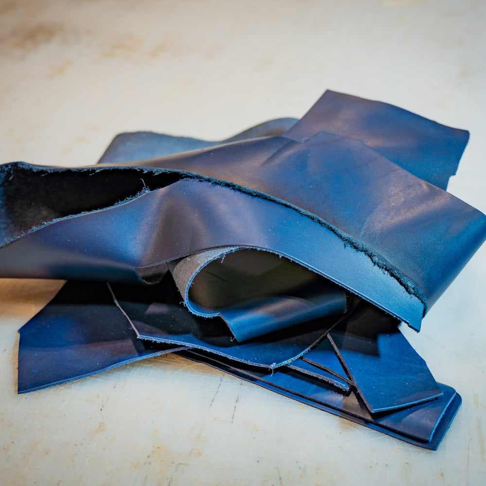 Leather Scraps - Navy