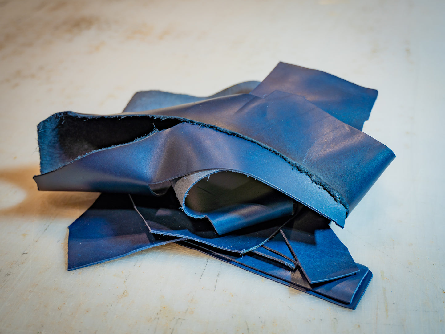 Leather Scraps - Navy