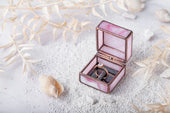 Exquisite Pink Glass Ring Box