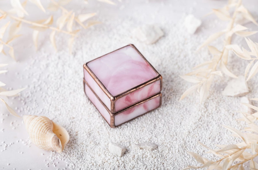 Pink Glass Ring Box