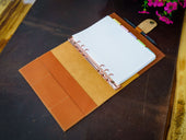 Leather Padfolio with Spiral Refill - Natural