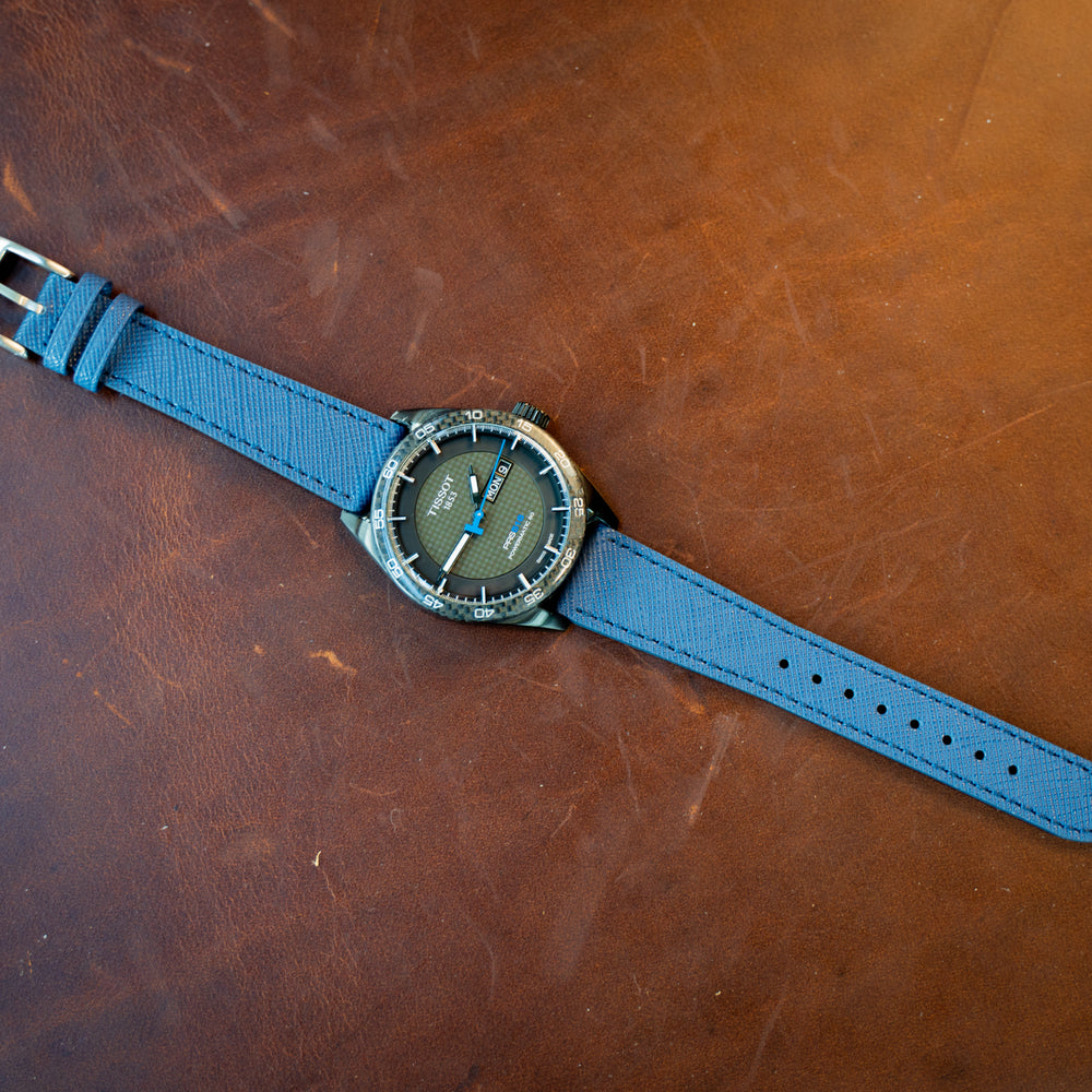 
                      
                        Saffiano Leather Watch Band - Blue
                      
                    