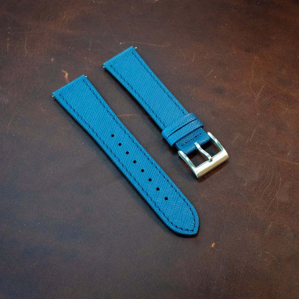 
                      
                        Saffiano Leather Watch Band - Blue
                      
                    