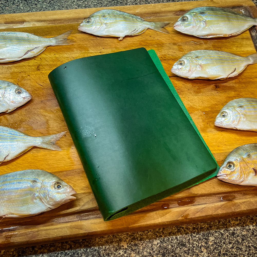 Leather Simple Menu Cover - Emerald Green