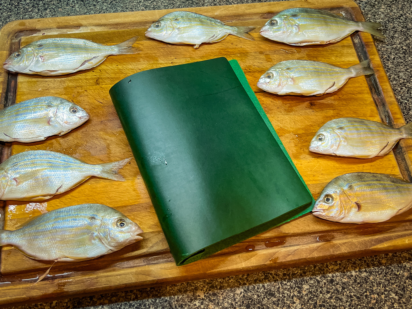 Leather Simple Menu Cover - Emerald Green