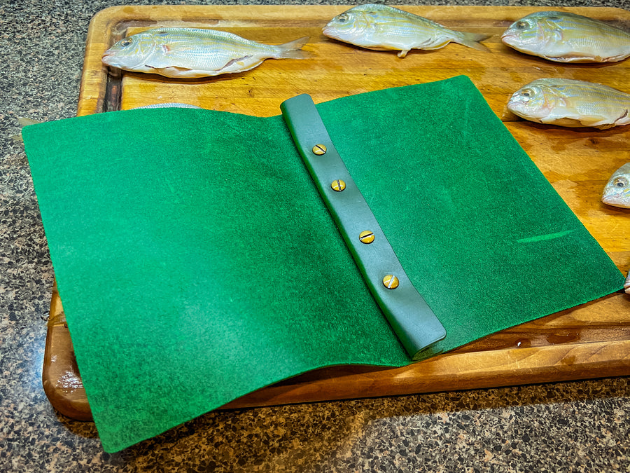 Leather Simple Menu Cover - Emerald Green