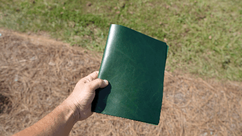 Leather Simple Menu Cover - Emerald Green