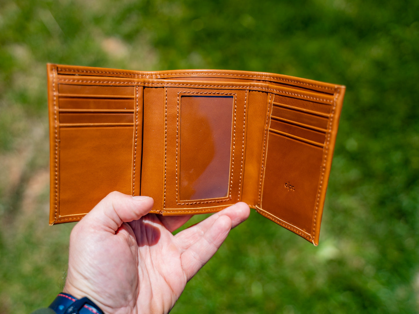 Soft Leather Trifold Wallet in Whiskey