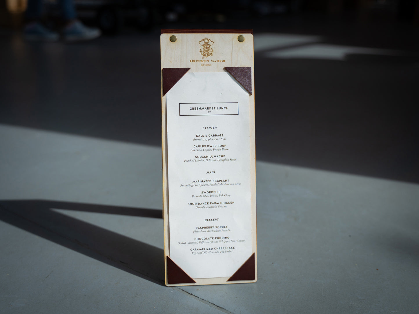 Wooden Menu Stand