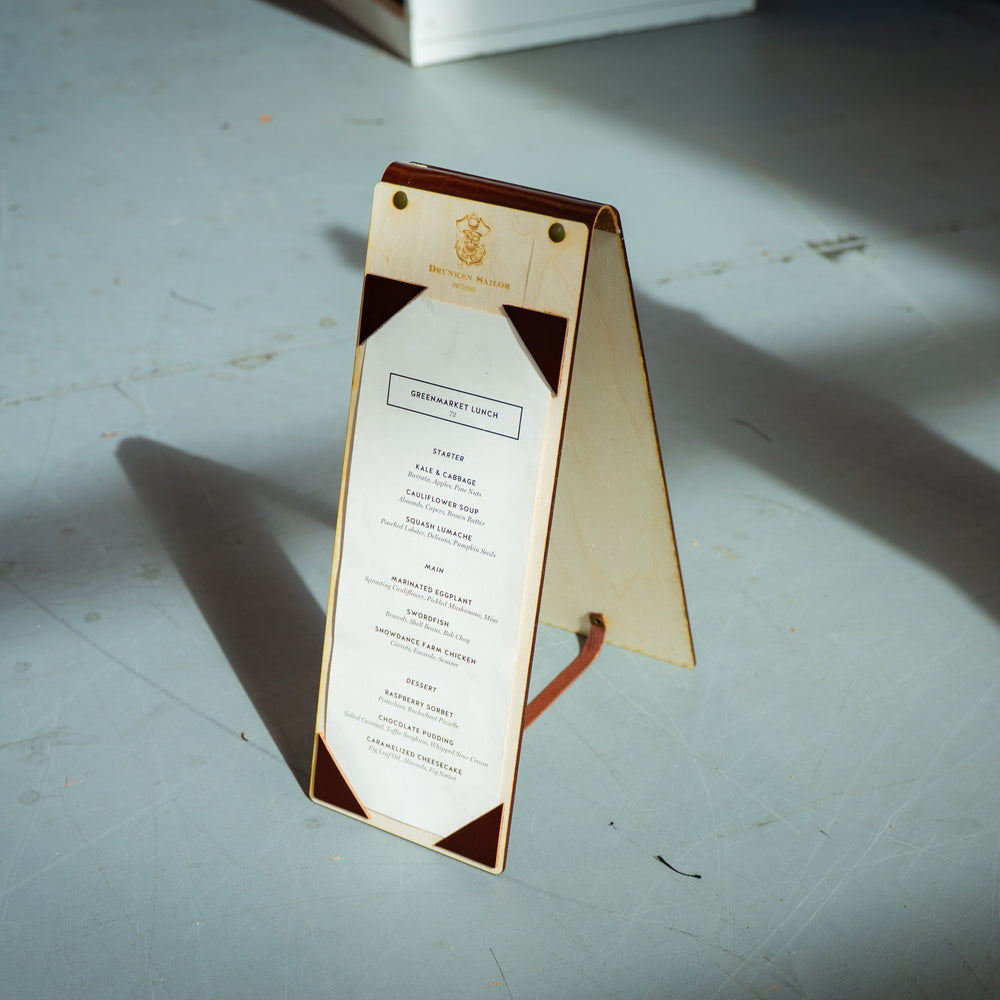 Wooden Menu Stand