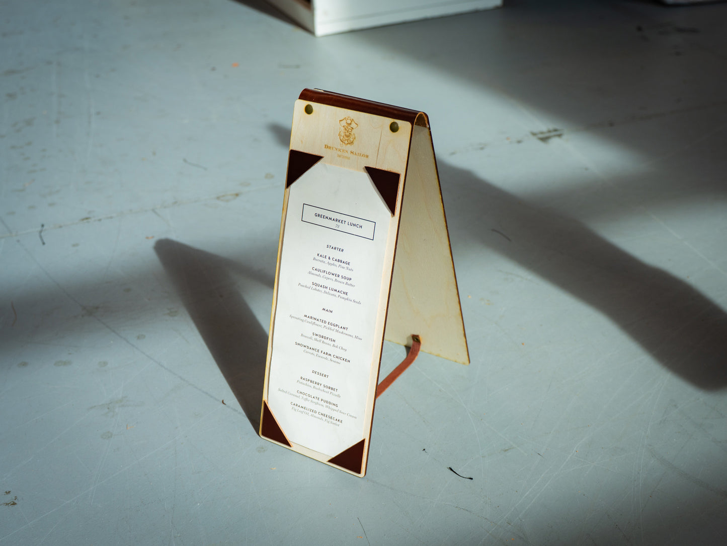Wooden Menu Stand