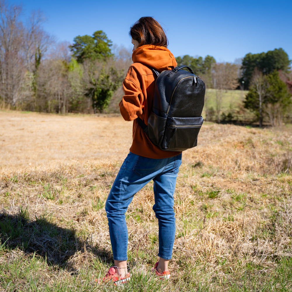 
                      
                        Italian Leather Backpack Urban for Woman - Black
                      
                    