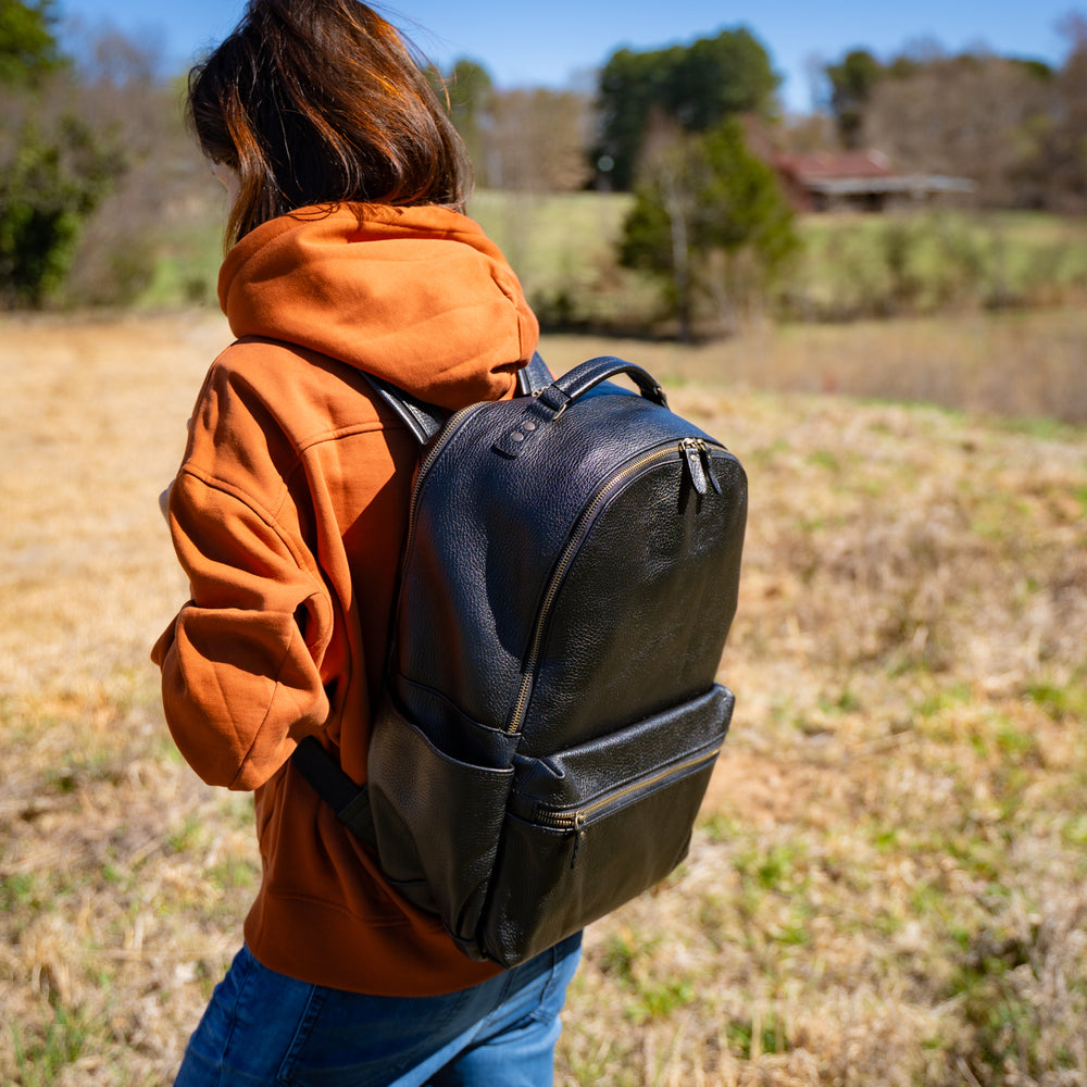 
                      
                        Italian Leather Backpack Urban for Woman - Black
                      
                    