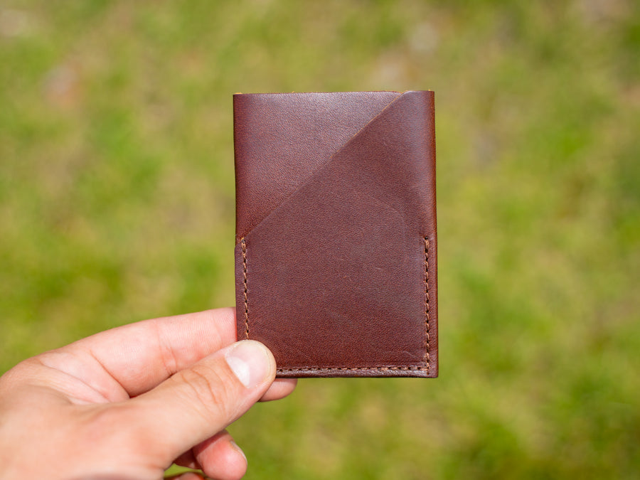 Vertical Card Wallet - Chestnut