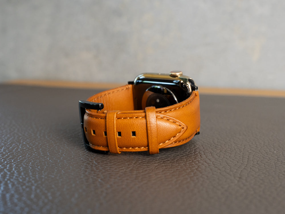 Vintage Leather Single Apple Watch Band - Whiskey