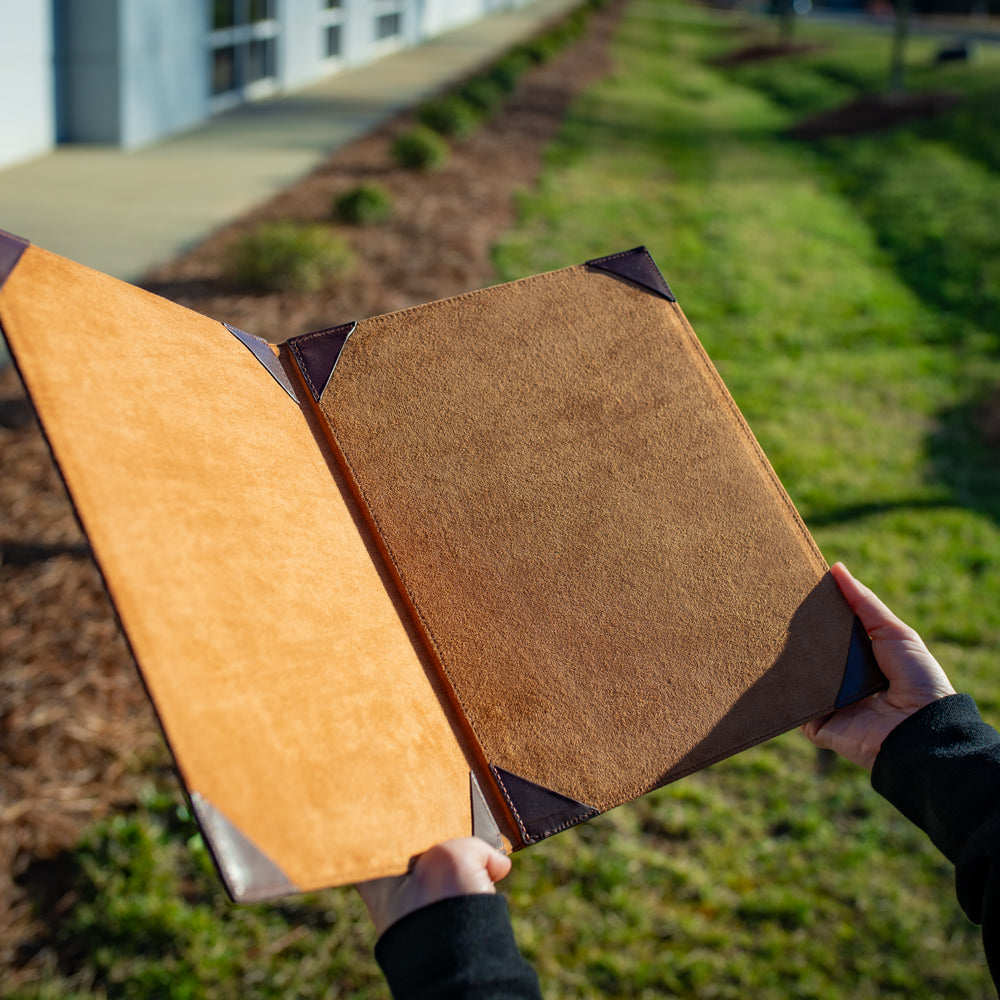 Vintage Leather Hard Menu 2 view - Chestnut