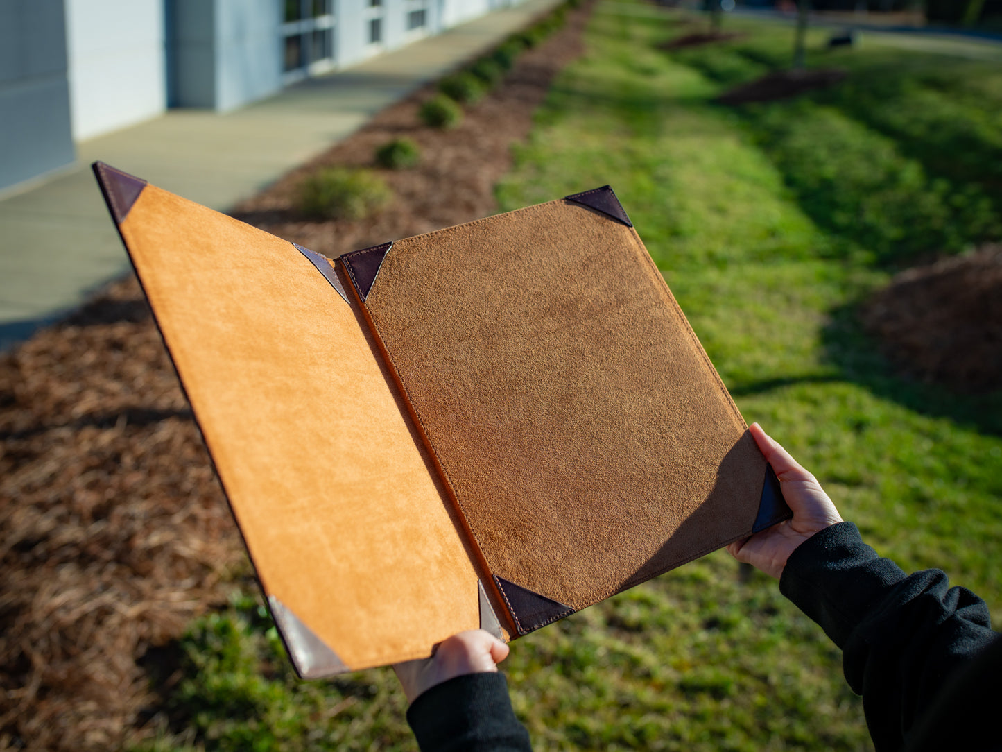 Vintage Leather Hard Menu 2 view - Chestnut