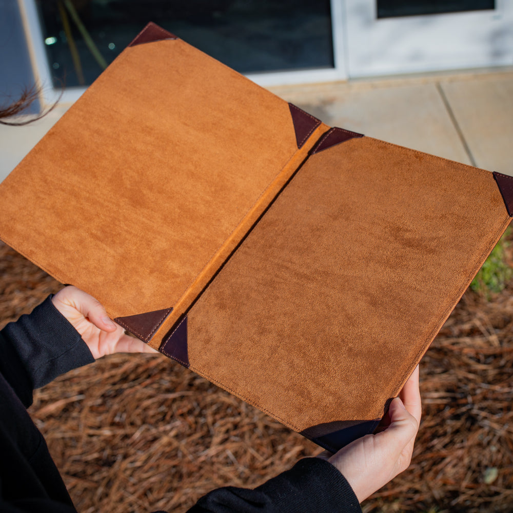 Vintage Leather Hard Menu 2 view - Chestnut