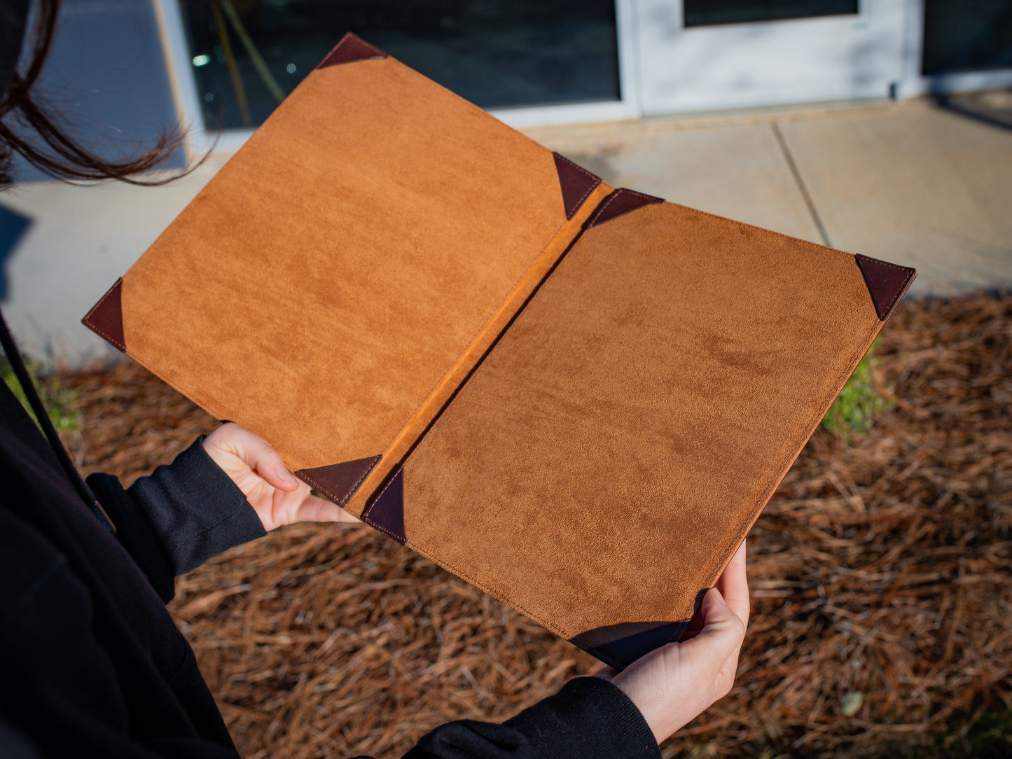 Vintage Leather Hard Menu 2 view - Chestnut