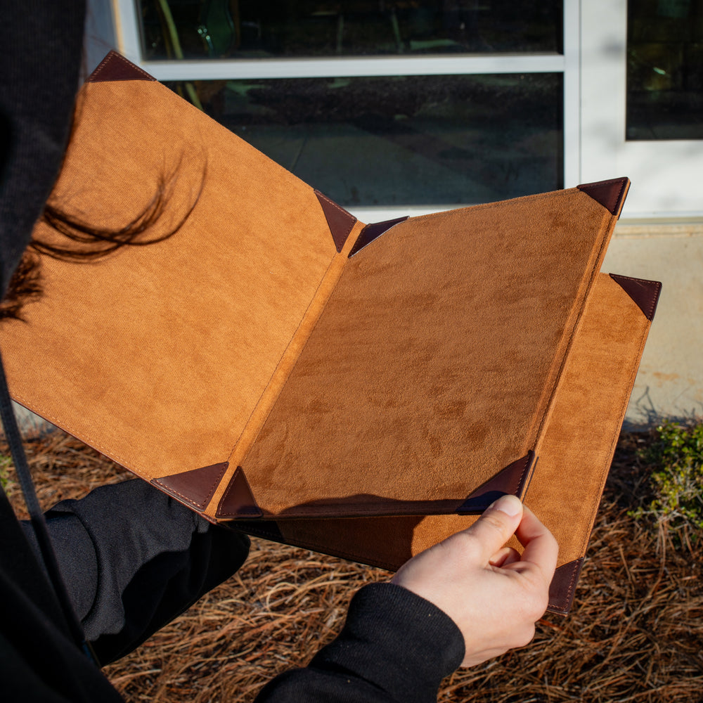 Vintage Leather Hard Menu 4 view - Chestnut