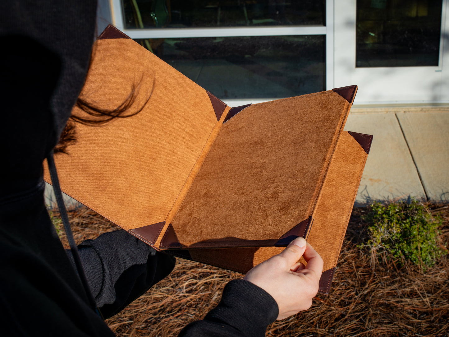 Vintage Leather Hard Menu 4 view - Chestnut