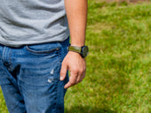 Italian Leather Watch Band with Rubber Backing - Green