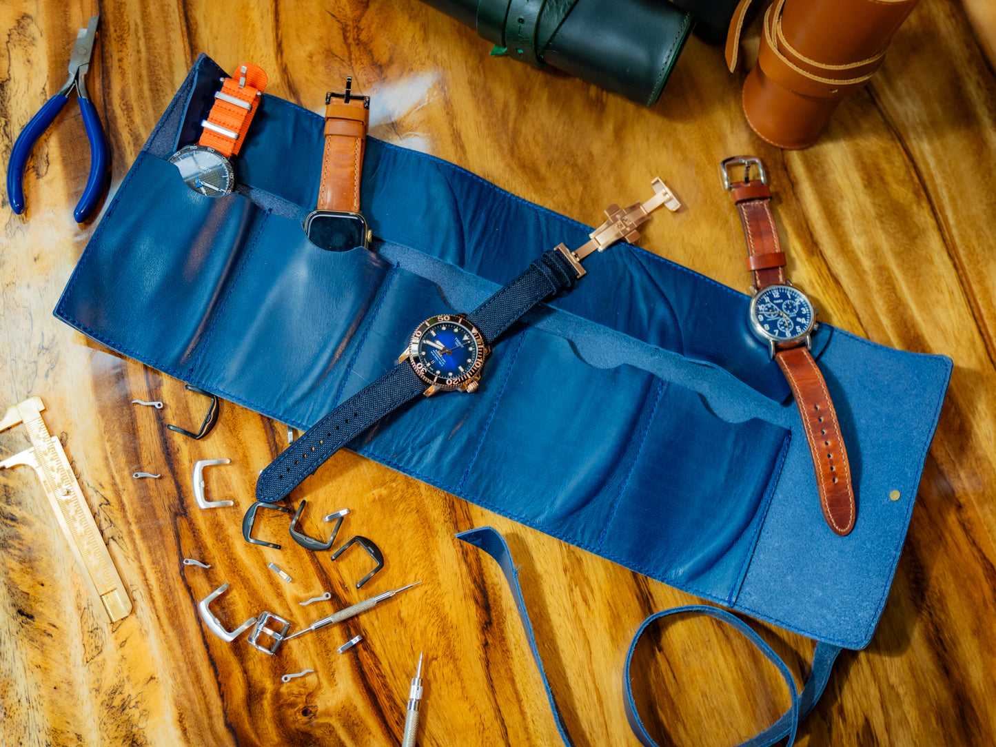 Milwaukee Leather Watch Roll - Navy