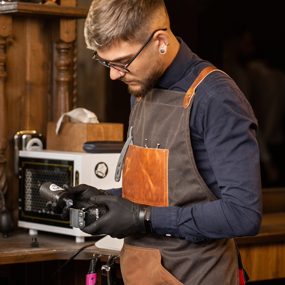 Waxed Canvas and Leather Apron - Dark Chocolate