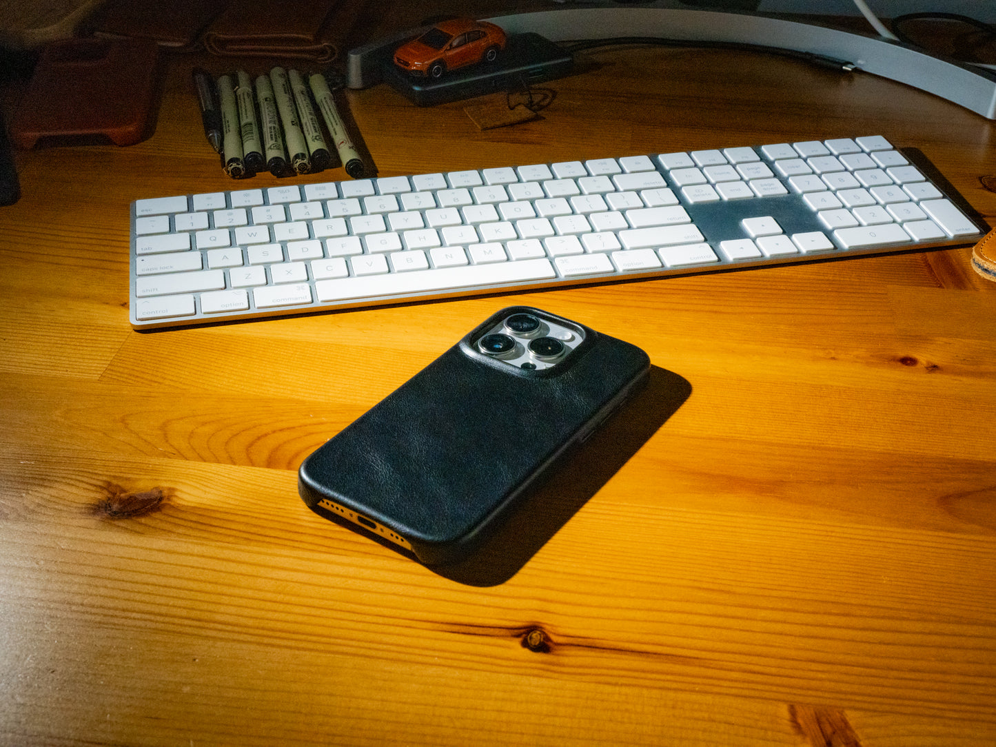 iPhone 16 Leather Case - Black