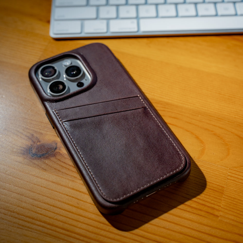 
                      
                        iPhone 16 Leather Case with Pockets - Dark Brown
                      
                    