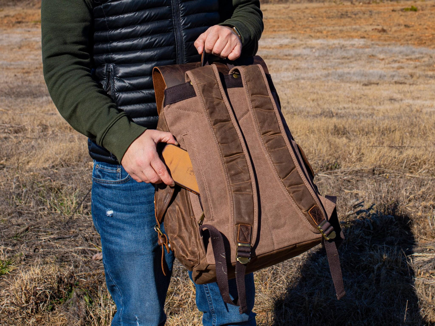 best leather and canvas backpack Canvas and Crazy Horse Leather Backpack Adventure for Man