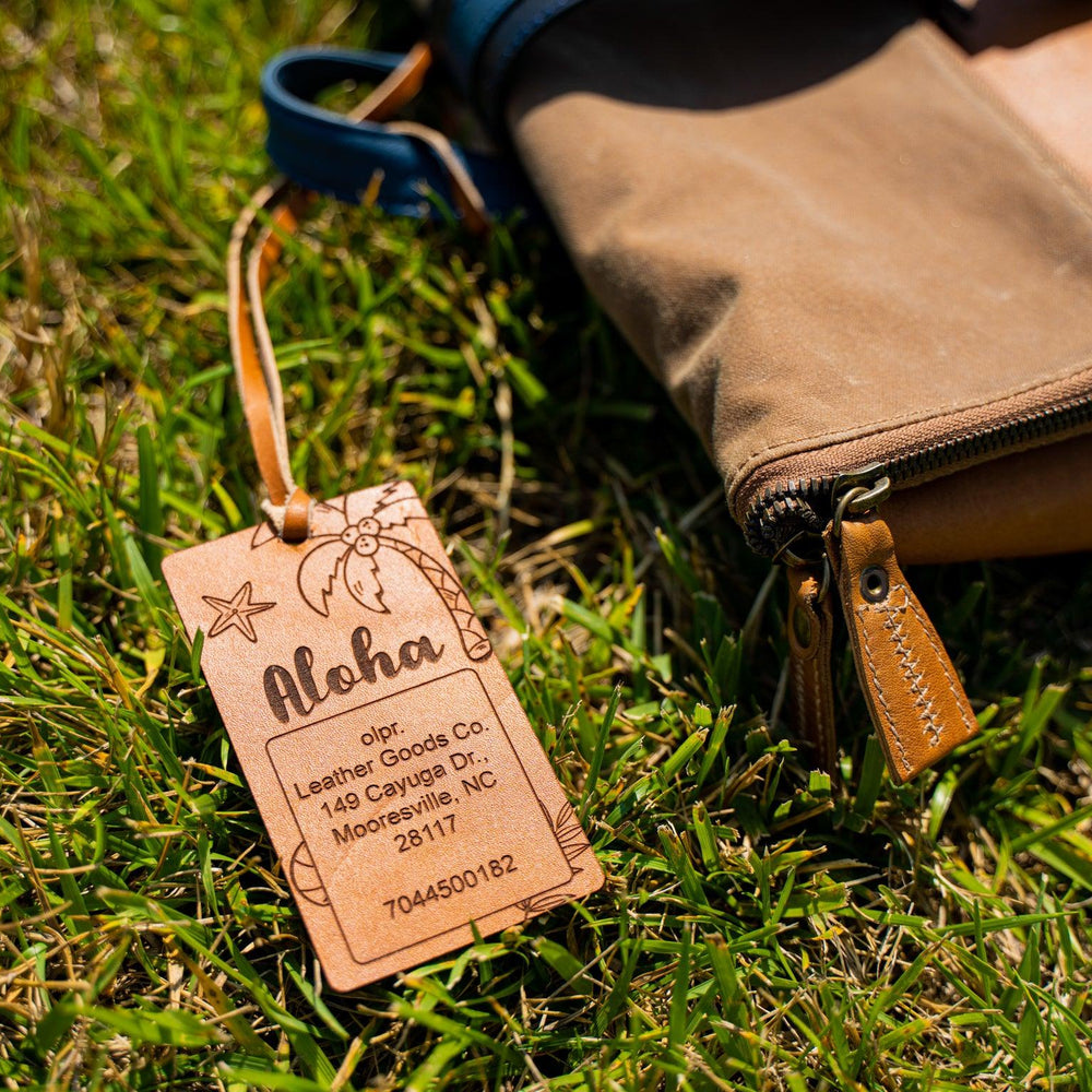 osprey leather luggage tags Handmade Milwaukee Leather Luggage Tag Aloha