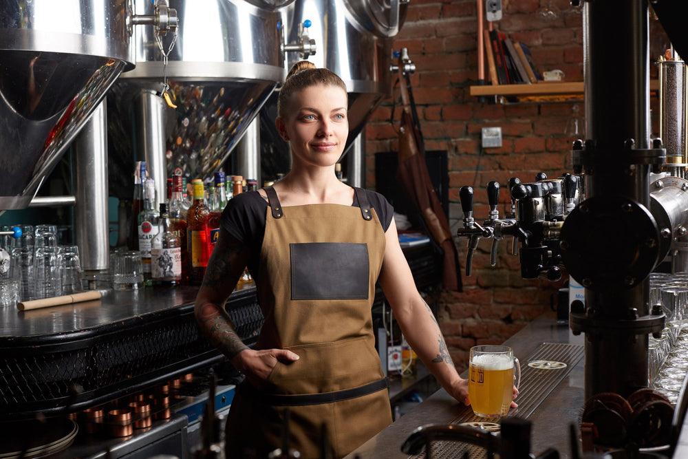 Camel Canvas and Leather Apron for Bartender