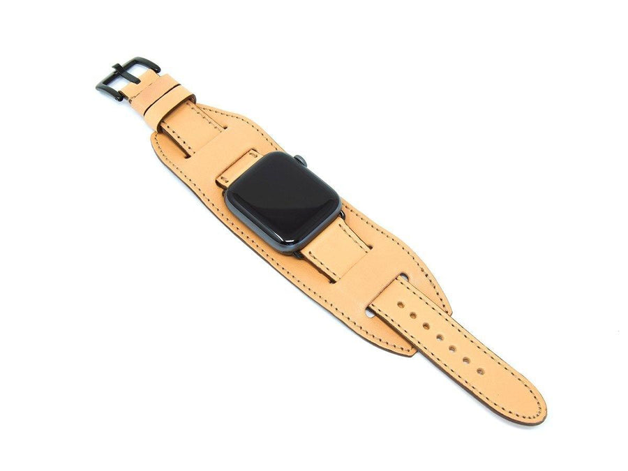 Apple Watch Cuff Band Of Italian Leather - Cream