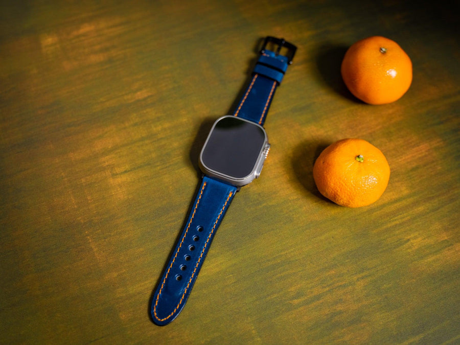 Milwaukee Leather Apple Watch Band - Blue - olpr.